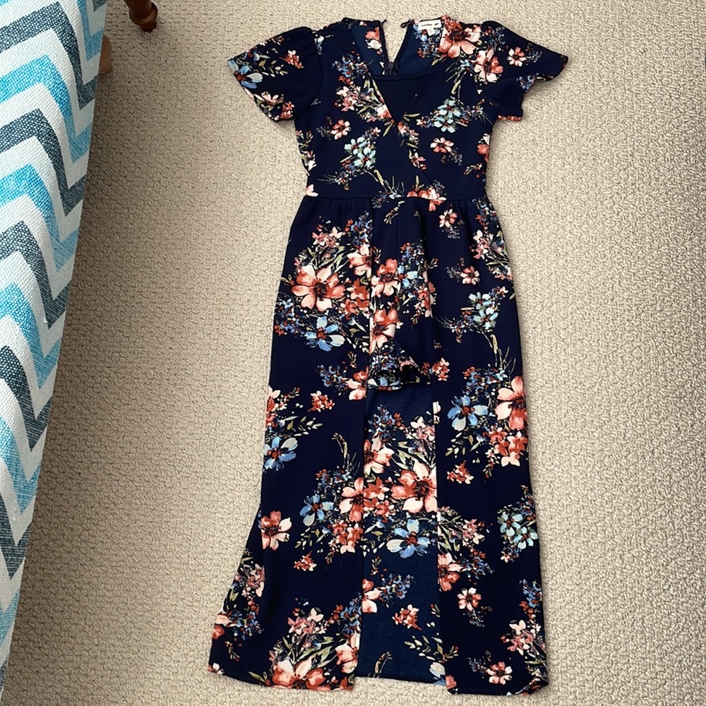 Monteau girl short jumpsuit with long skirt